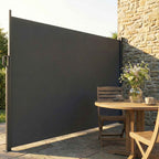 Outsunny Retractable Side Awning Waterproof and UV 50+, in Aluminum, Steel and Polyester, 420x185 cm, Dark Grey