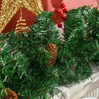 Christmas Decorations, 4-Piece Set with 2 Christmas Trees Φ40x90 cm, Christmas Garland and Christmas Wreath