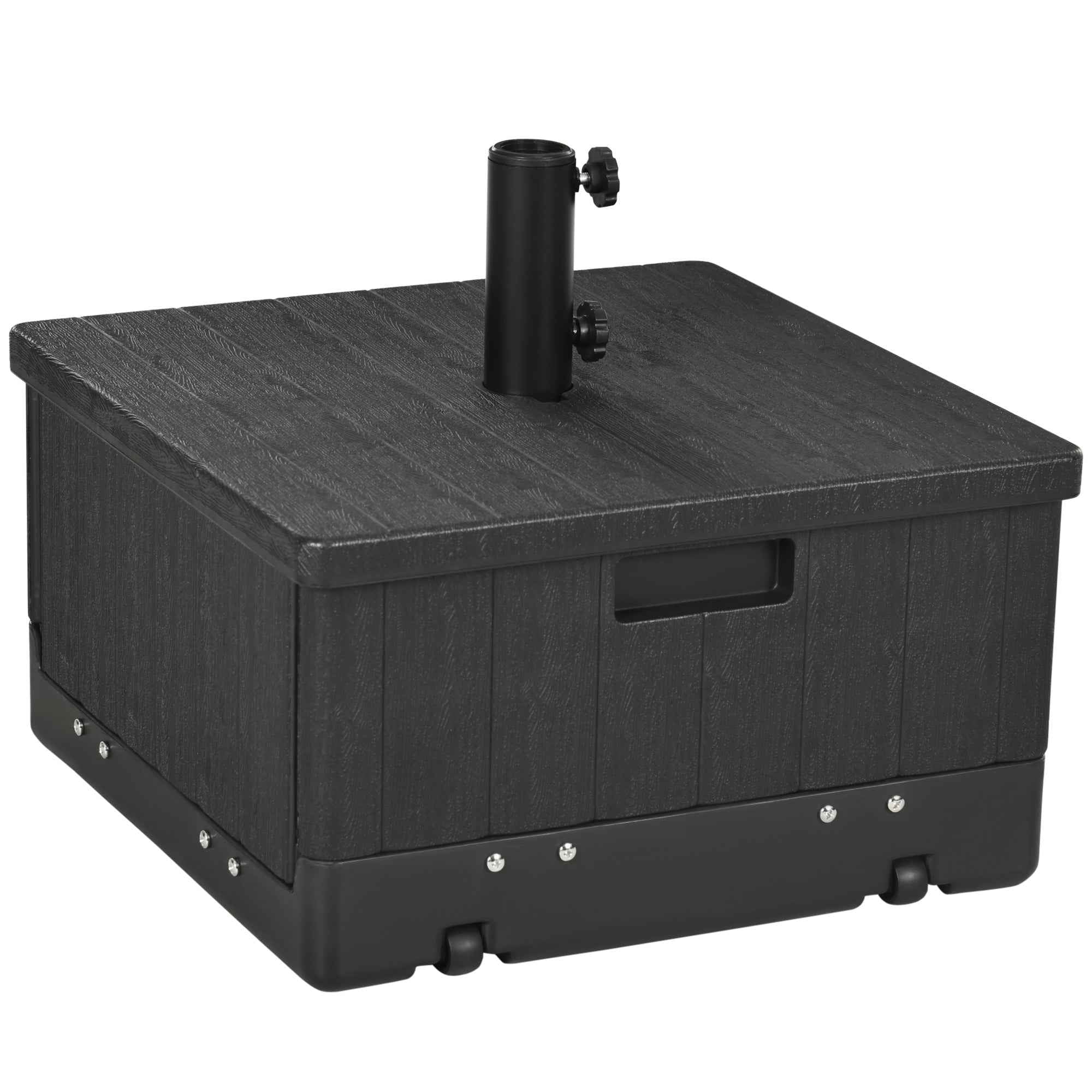 Outsunny 3-in-1 Fillable Multi-Purpose Umbrella Base, Coffee Table and Planter, Black