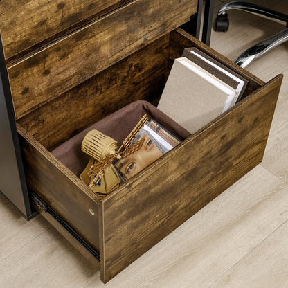 Chest of Drawers with 3 Drawers in Chipboard in Rustic Style, 60x45x75cm, Brown and Black