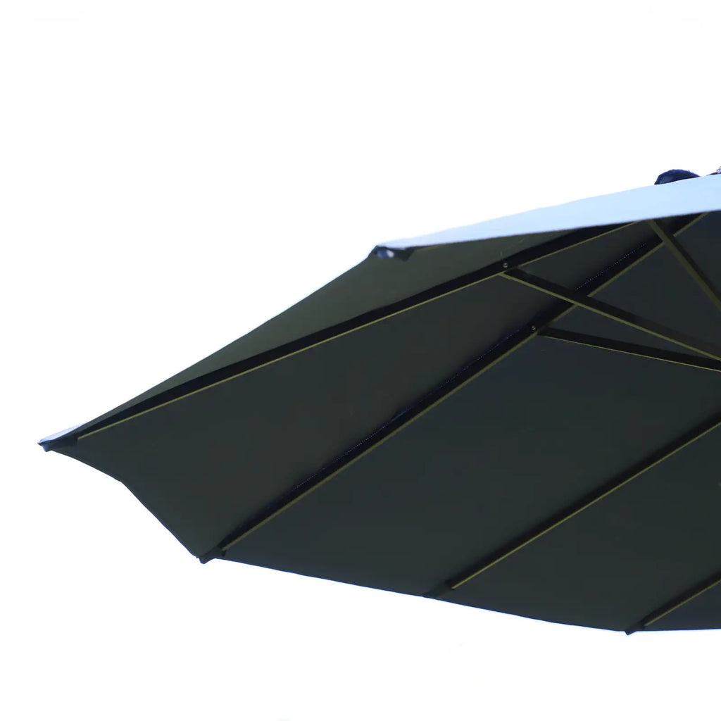 Double Garden Umbrella with Crank Opening, Steel and Polyester, 460x270x240 cm, Blue - Borge' Group Limited