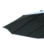 Double Garden Umbrella with Crank Opening, Steel and Polyester, 460x270x240 cm, Blue - Borge' Group Limited