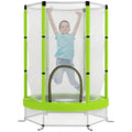 Children's Trampoline Ø140 cm with Safety Net and Drawings, Age 3-6 Years, Green