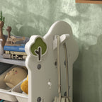 4-Tier Toy Storage Rack with 9 Bins and Side Hook, HDPE, 77x42x94 cm, Cream White