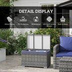 Outsunny garden trunk in Rattan pe with internal coating in waterproof fabric, 76x45x48 cm, gray - Borgè