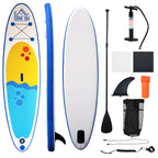 Inflatable Stand Up Paddle Board with Adjustable Paddle, Surfboard with Accessories Included, Blue 305x76x10cm