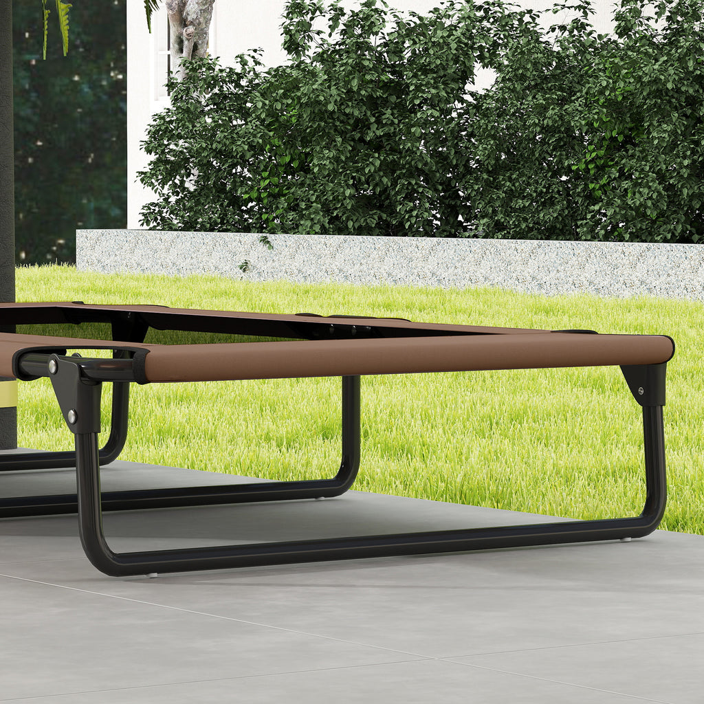 Foldable Dog Bed with Mesh Fabric for Indoor and Outdoor Use, 107 x 61 x 20 cm, Brown