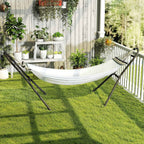 Outsunny Adjustable Non-Slip Hammock Stand with S-Hooks, Steel, 278x97x112 cm Black
