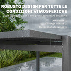 Outsunny Extendable Garden Table for 6-8 People with Slatted Top, Aluminum, 110-170x90x75 cm, Dark Gray