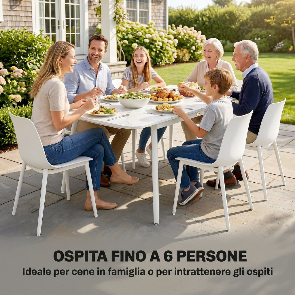 Outsunny Garden Table for 6 People, Rectangular 140x80 cm with WPC Top