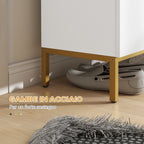 HOMCOM Mobile Shoe Rack for 15-20 Pairs of Shoes, Adjustable Shelves and Soft Closing, White - Borgè