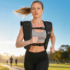SPORTNOW Weighted Vest 8 kg with Adjustable Straps and Reflective Strips, in Neoprene and Sand, 43x33 cm, Black
