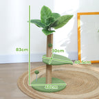 Cat Tree with Scratching Post, Platforms and Balls, Plush and Chipboard, Ø40x83 cm, Green