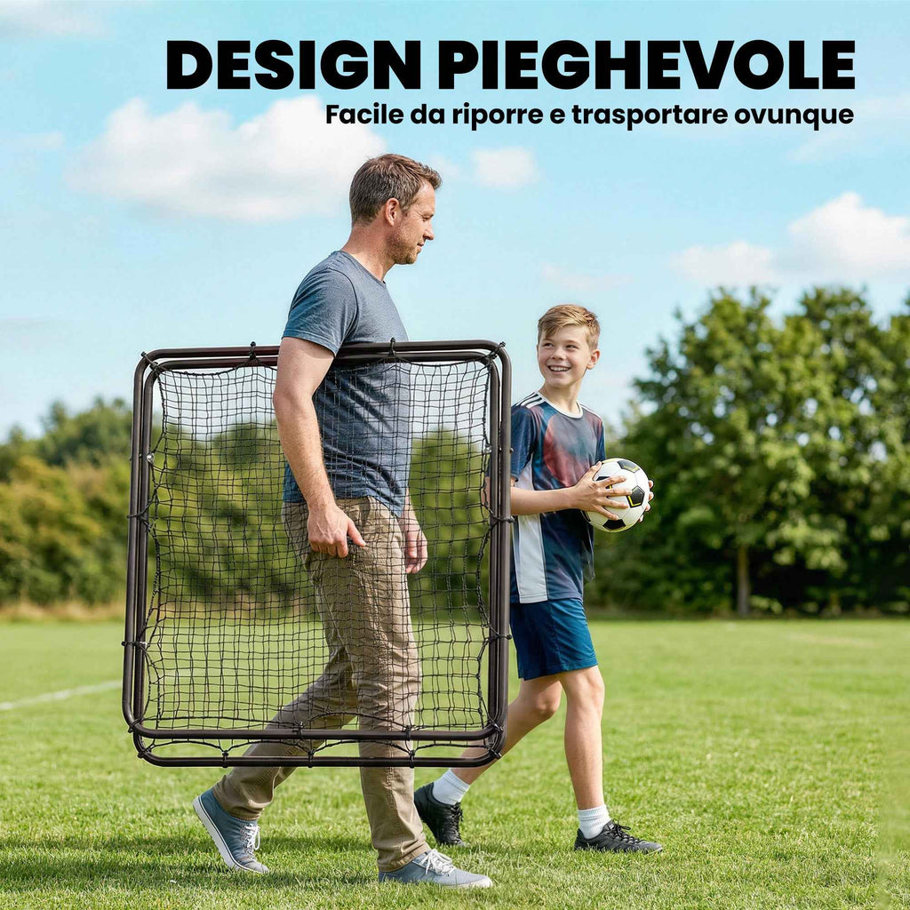 SPORTNOW Soccer Rebounder with 5 Adjustable Angles, Multi-Sport Training Net, Black