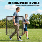 SPORTNOW Soccer Rebounder with 5 Adjustable Angles, Multi-Sport Training Net, Black