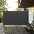 Extendable Garden Privacy Screen 3x1.8m, Anti-UV Polyester and Aluminum, Grey