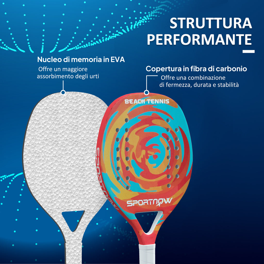 SPORTNOW Carbon Fiber Padel Racket with Non-Slip Grip and Carrying Bag, Yellow