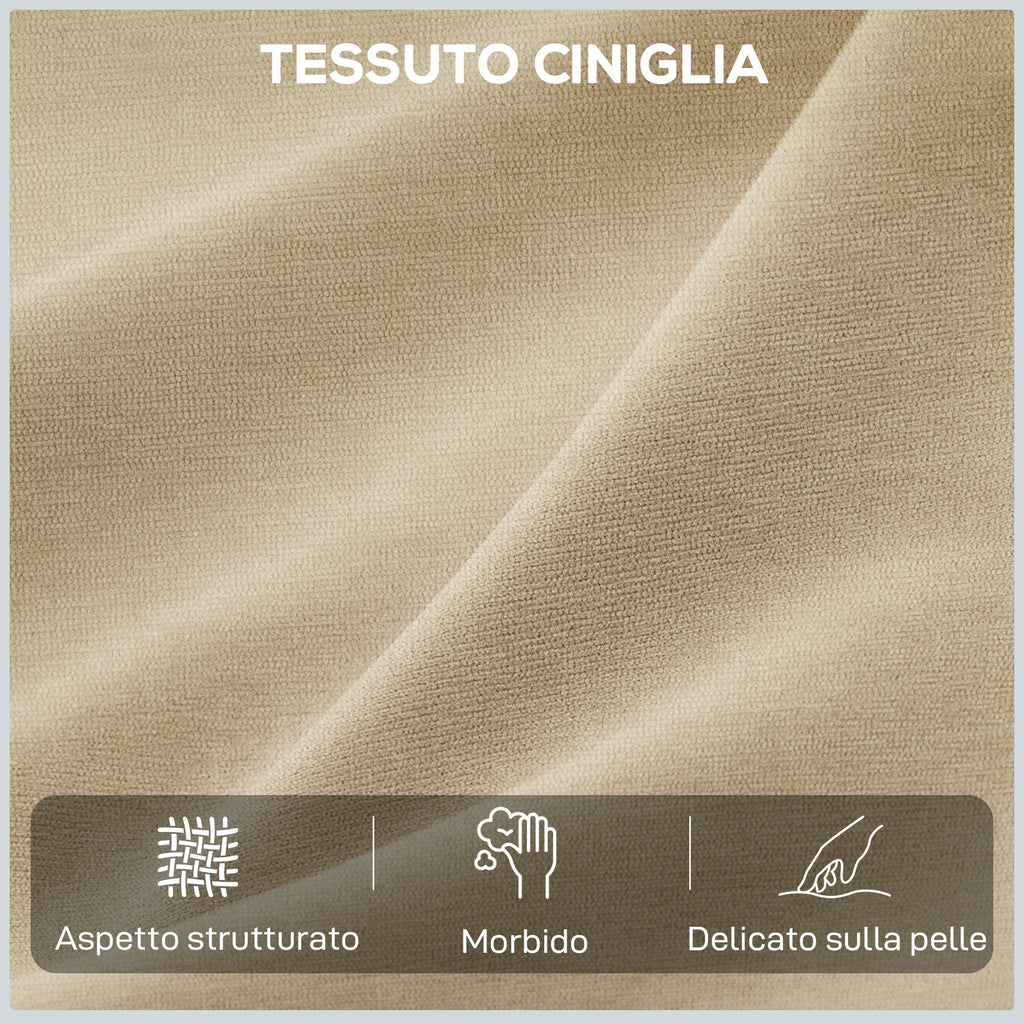 Electric Chenille Recliner Chair with Footrest, Adjustable Headrest and Sockets, 80x93x103 cm, Beige