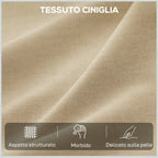 Electric Chenille Recliner Chair with Footrest, Adjustable Headrest and Sockets, 80x93x103 cm, Beige