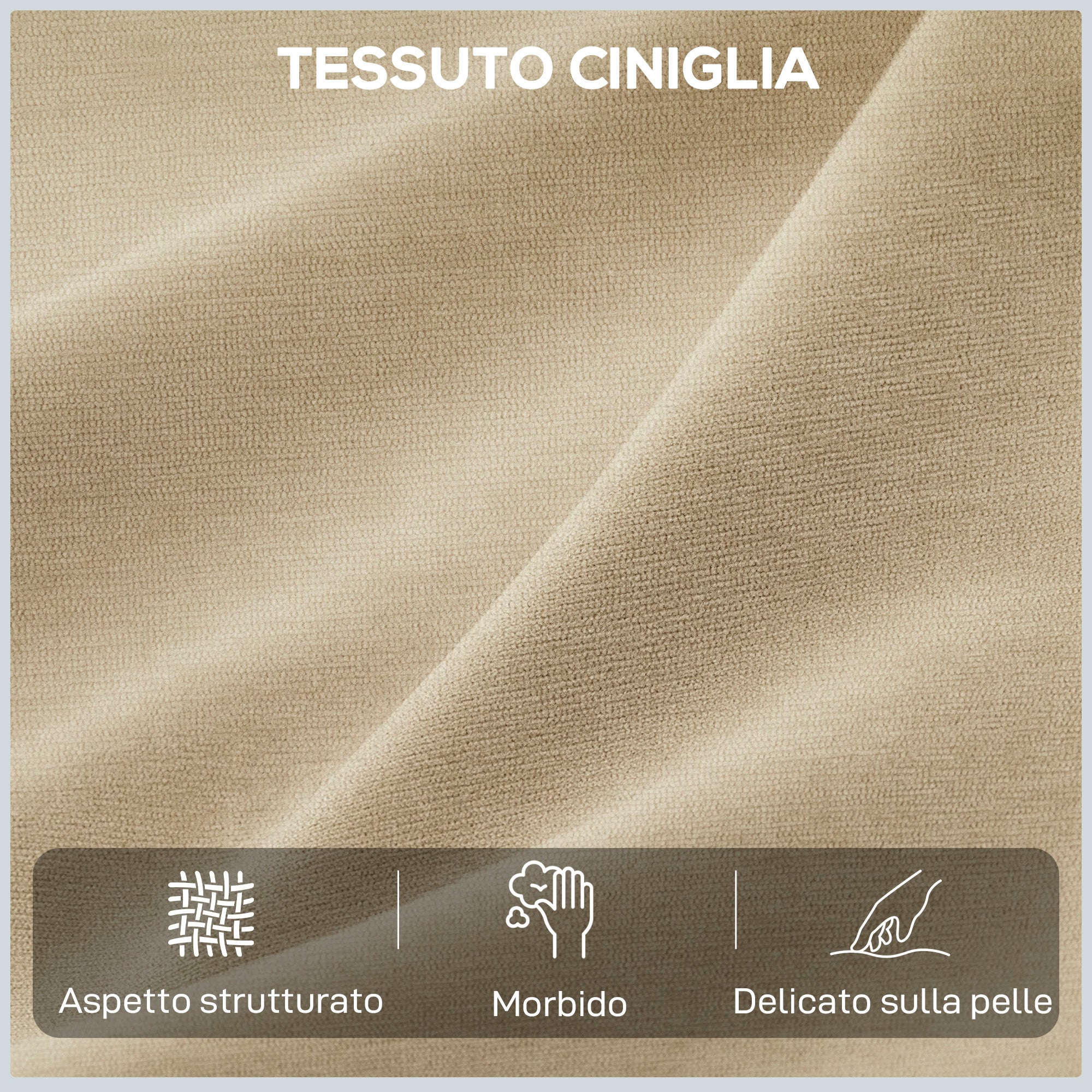 Electric Chenille Recliner Chair with Footrest, Adjustable Headrest and Sockets, 80x93x103 cm, Beige