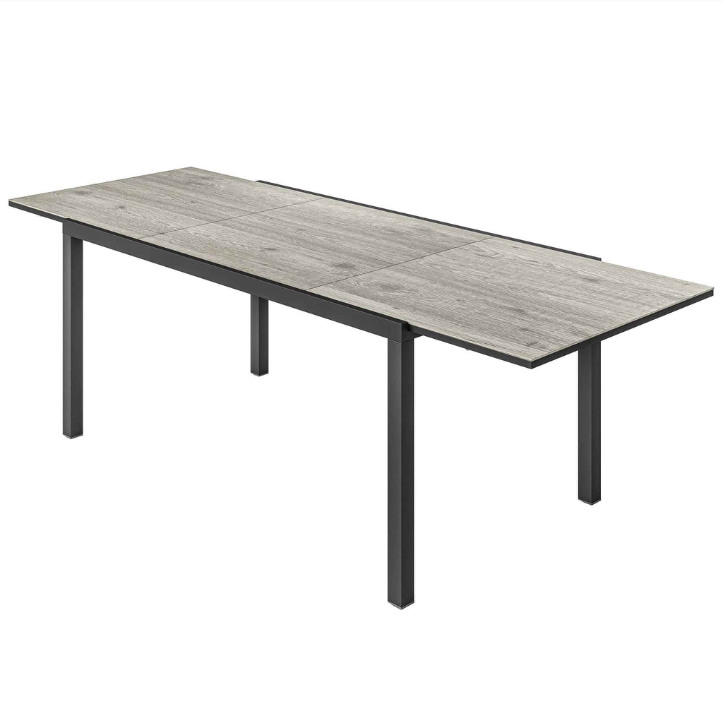 Outsunny Extendable Garden Table Outdoor Table 6-8 People Aluminum Edge and Steel Frame 160/240cm Gray