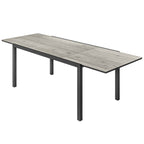 Outsunny Extendable Garden Table Outdoor Table 6-8 People Aluminum Edge and Steel Frame 160/240cm Gray