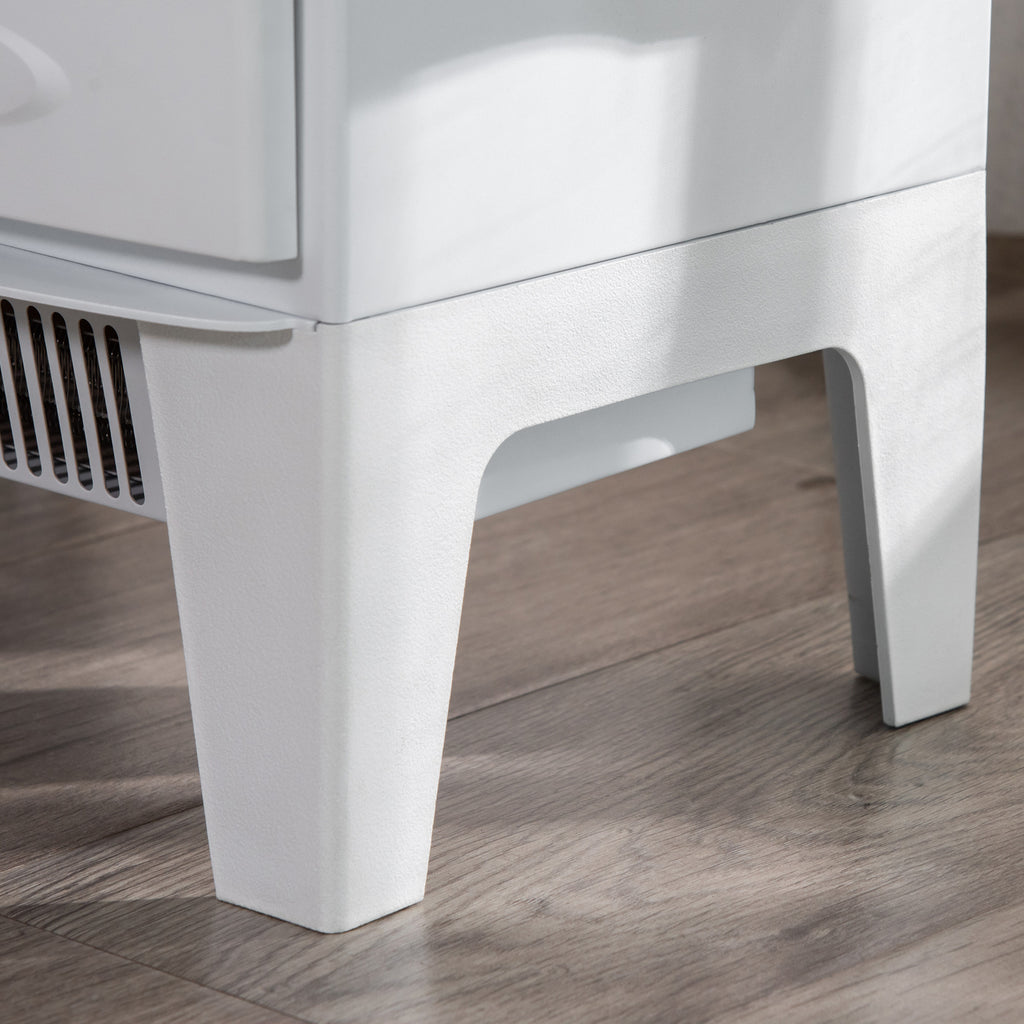 Electric Fireplace with Flame Effect, Adjustable Temperature 900W-1800W, Coverage 15-20m², 39x26x54.8cm, White