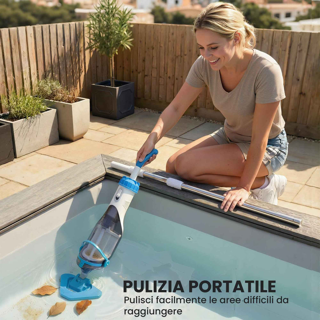 Outsunny Cordless Pool Vacuum Cleaner with Brush and Filters, Made of ABS and Aluminum, 90x24x13.5 cm, Blue