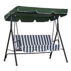 3-Seater Garden Swing with Tilting Roof and Cushions, 172x110x153 cm, Green