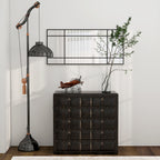 Window Style Wall Mirror with Vertical and Horizontal Mounting, 110x50cm, Black