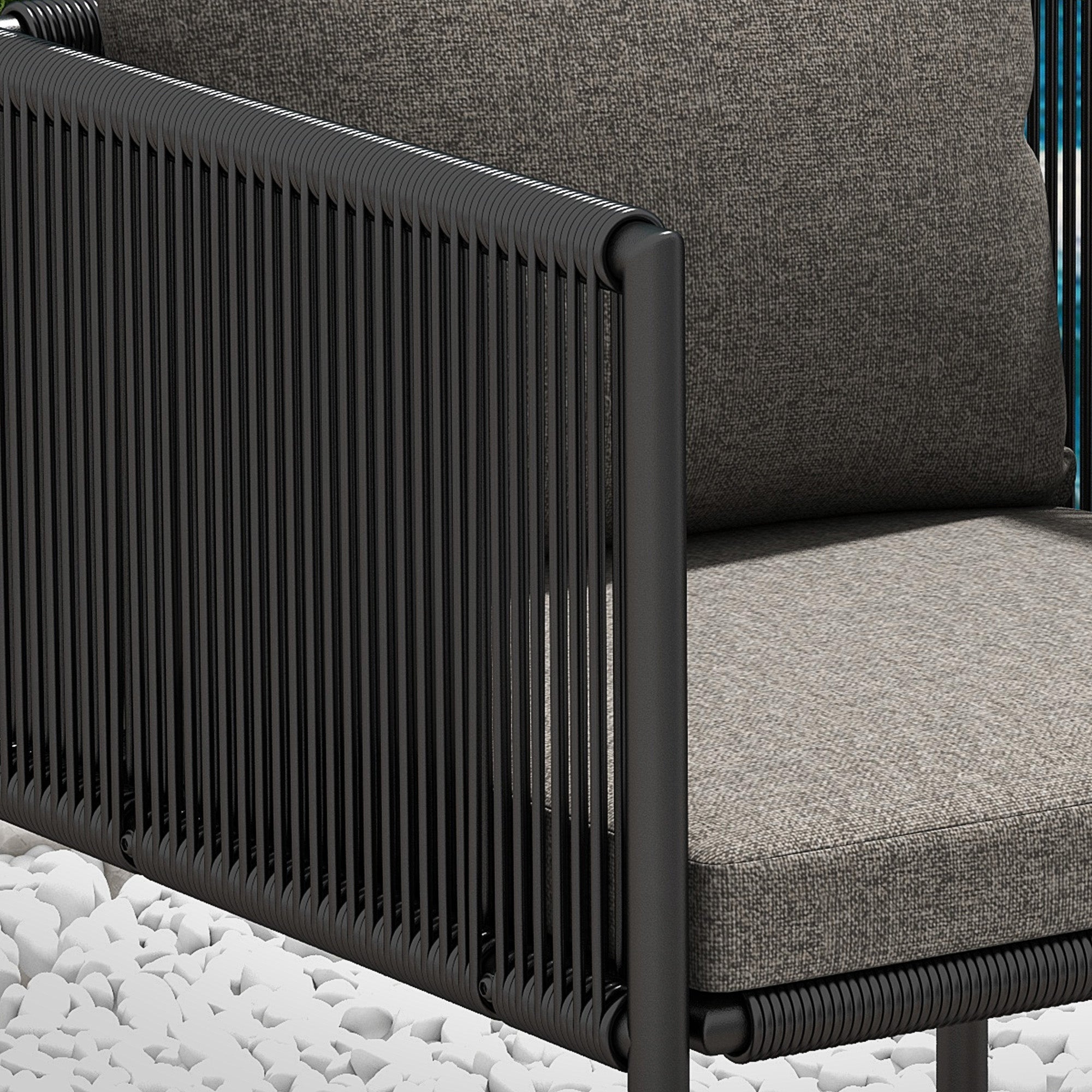 Opulent 3-Piece Garden Set by Outsunny: 2 Luxurious Chairs (50x51.5x67 cm) & Elegant Table (110x60x75 cm) in Composite Wood - Borgè