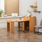 Folding Dining Table max 5 People in Chipboard and Steel, 84x180x100 cm, Wood Color