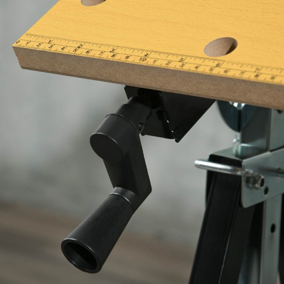 HOMCOM Folding Workbench with 4 Clamps, Adjustable Height and Angle, 100 kg Load Capacity, Black and Wood Color