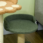 Cat Tree with 2 Cat Beds, Ball and Velvet Lining, 43x39x52cm