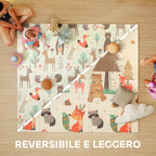 Forest Themed Children's Rug for 0-6 Years Old with Waterproof Surface in Multi-Color XPE, 196x176x1.5 cm