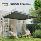 Outsunny Replacement Canopy for 4x3m Gazebo with 10 Drainage Holes, Light Grey