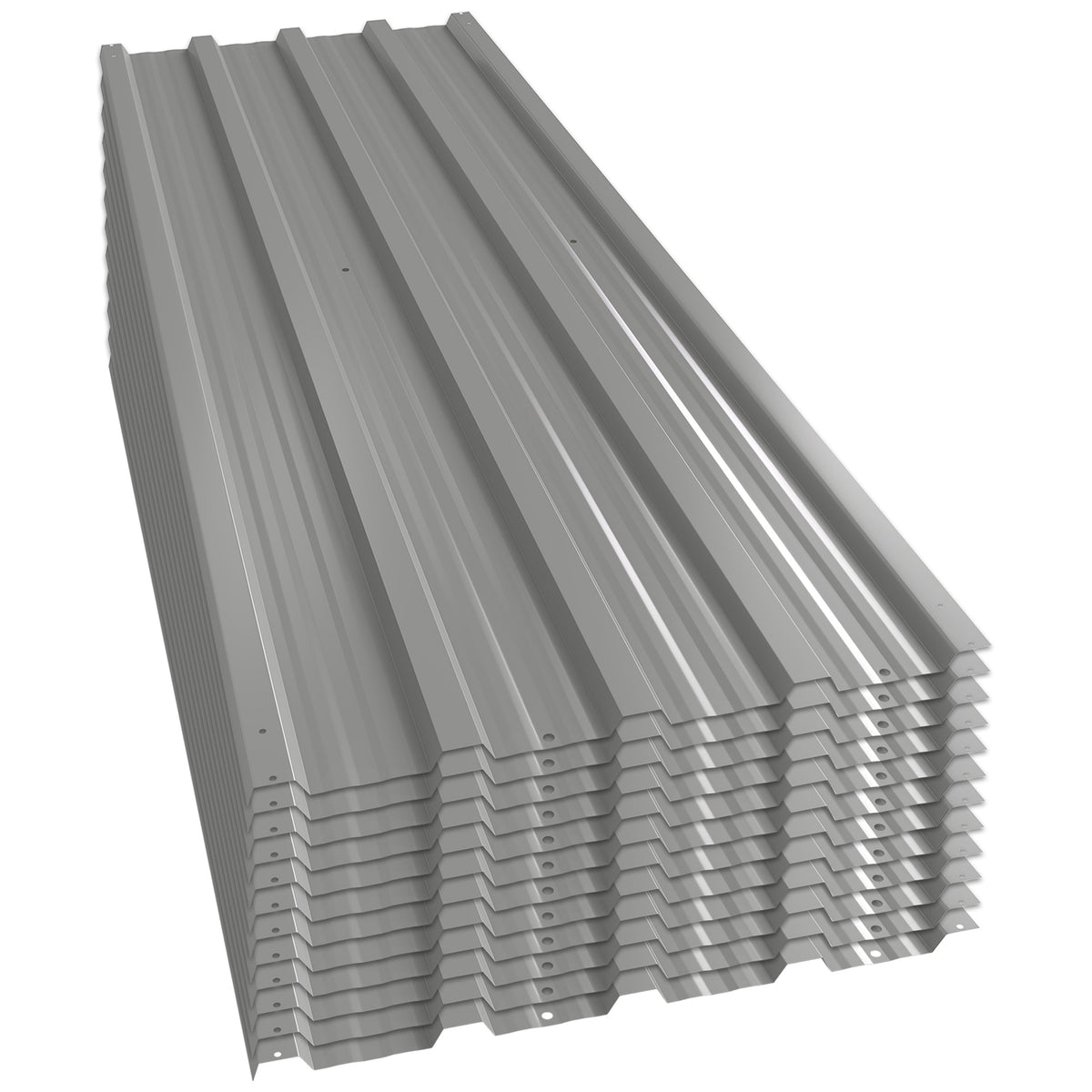 Outsunny Set of 12 Replacement Panels 129x45 cm for Garden Sheds in Grey Galvanized Steel
