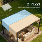 Outsunny Pergola Cover UV30+ Gazebo Canopy, 3x3m, Light Grey