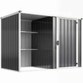 Outsunny Galvanized Steel Garden Shed, Lockable Door, 231 x 125 x 162 cm, Grey
