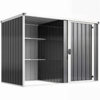 Outsunny Galvanized Steel Garden Shed, Lockable Door, 231 x 125 x 162 cm, Grey