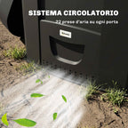 Outsunny Rotating Triangular Garden Composter with 3 Doors, 78x75x78 cm, Black