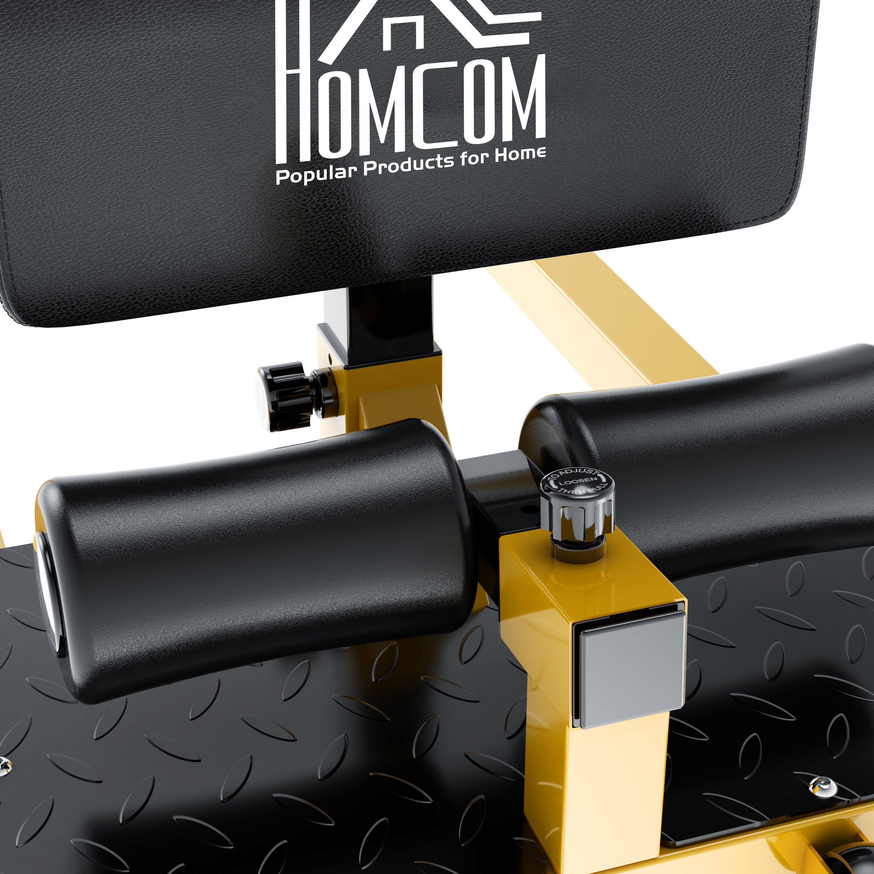 3 in 1 Adjustable Squat Machine with Non-Slip Feet, 50x97x44.5-56.5cm, Yellow