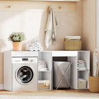 Freestanding Washing Machine Cabinet with 2 Open Shelves, 96x60x95 cm, White