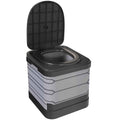 Outsunny Portable Camping Toilet with 12 Clotting Packets and 12 Disposal Bags, 42x46x43.5 cm, Grey and Black