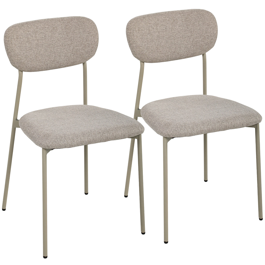 HOMCOM Dining Chairs, Stackable Kitchen Chairs, Light Brown