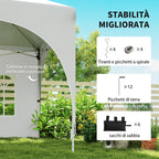 Outsunny 3x6m Folding Garden Gazebo with Removable Walls and Carry Bag, White