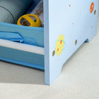Toy Cabinet with 9 Removable Baskets in MDF and Fabric, 63x30x60cm, Blue