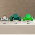 18kg Total Hex Weight Kit with Stand Included, in Steel, Metal and Plastic, Multicolored