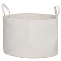 88L Portable Foldable Laundry Hamper with Natural Cotton Handles, Ø56x35.5 cm, Cream