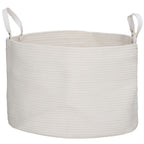 88L Portable Foldable Laundry Hamper with Natural Cotton Handles, Ø56x35.5 cm, Cream
